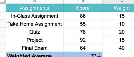 Cómo utilizar la fórmula del promedio ponderado en Excel